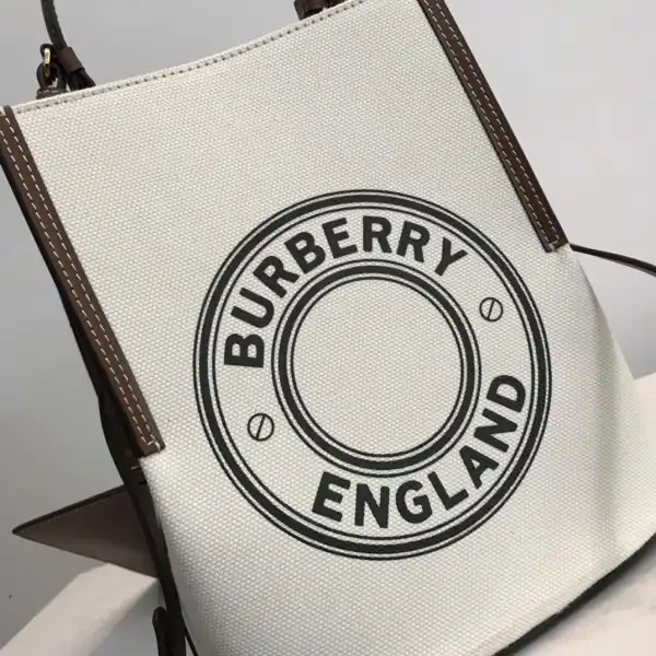 BURBERRY Small Logo Graphic Cotton Canvas Peggy Bucket Bag 0124