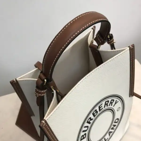 BURBERRY Small Logo Graphic Cotton Canvas Peggy Bucket Bag 0124