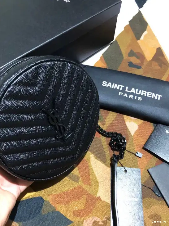 YSL CAMERA VINYLE ROUND BAG 0225