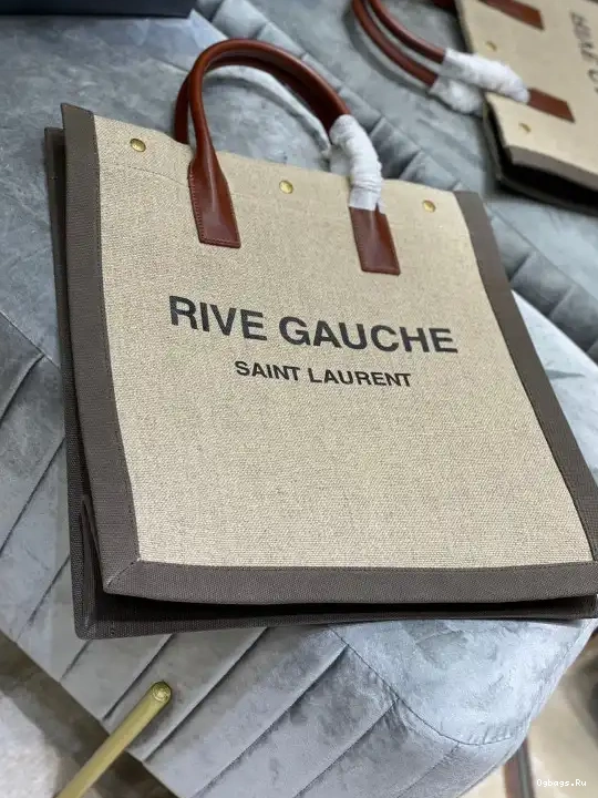 YSL LINEN RIVE N IN GAUCHE BAG AND S SHOPPING COTTON 0215