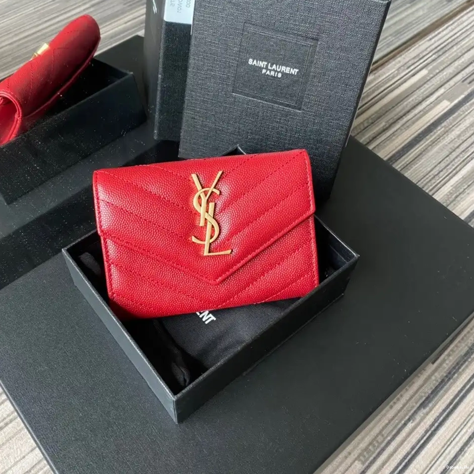 YSL SMALL MONOGRAM WALLET ENVELOPE IN 0218