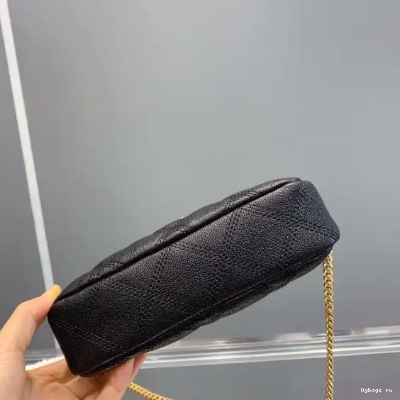 LAMBSKIN POUCH DOUBLE-ZIP YSL BECKY IN QUILTED 0211