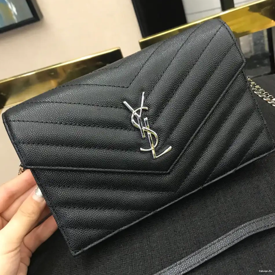 MATELASSÉ CHAIN CASSANDRE YSL WALLET 0322