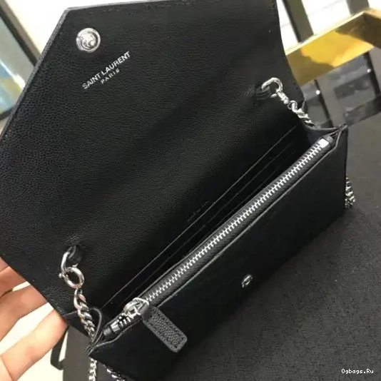 MATELASSÉ CHAIN CASSANDRE YSL WALLET 0322