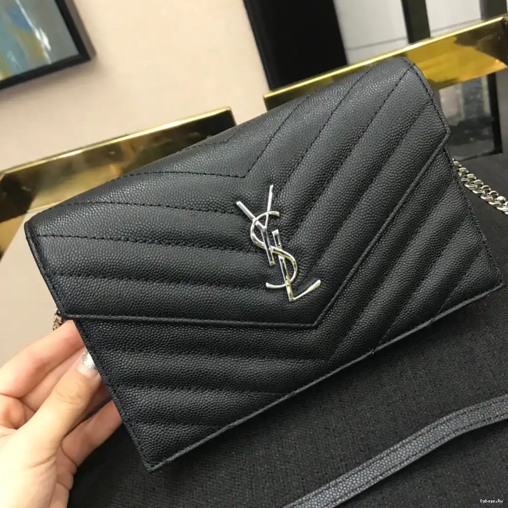 YSL WALLET MATELASSÉ CHAIN CASSANDRE 0311